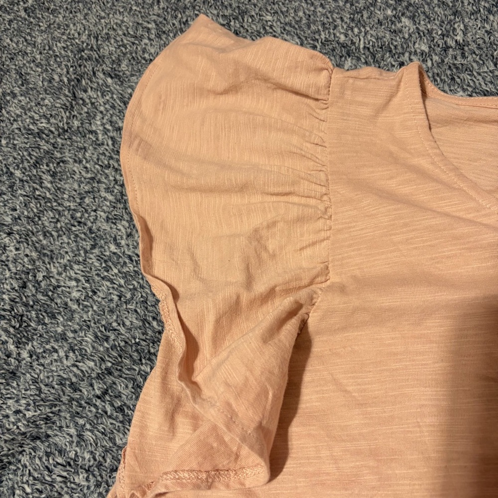 Love Riche Soft Peach Ruffle Sleeve Top - Picture 9 of 10